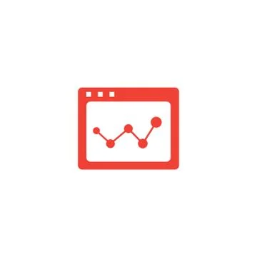 Web Page Analysis Red Icon On White Background. Red Flat Style Vector Stock Illustration