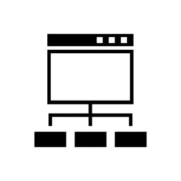 Web page and information blocks glyph icon Stock Illustration