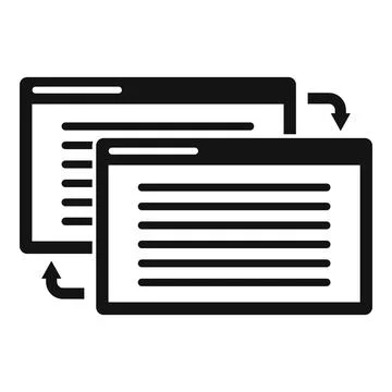 Web page backlink strategy icon, simple style Stock Illustration