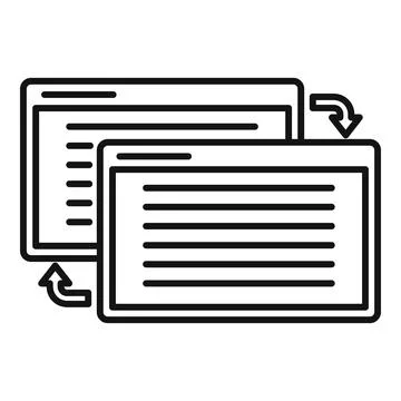 Web page backlink strategy icon, outline style 스톡 일러스트