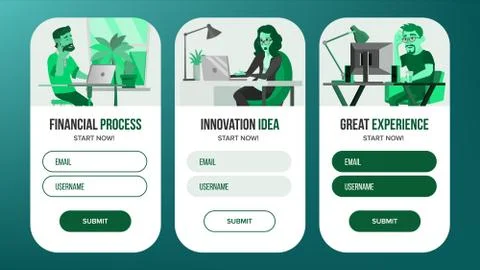 Web Page Banners Design Vector. Business Reality. Creative Project. Cartoon Stockillustratie