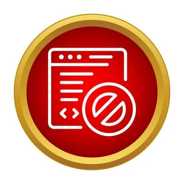 Web page blocking icon showing restricted internet access Stock Illustration