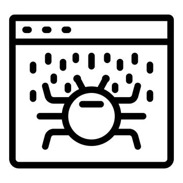 Web page bug icon, outline style Illustrazione stock