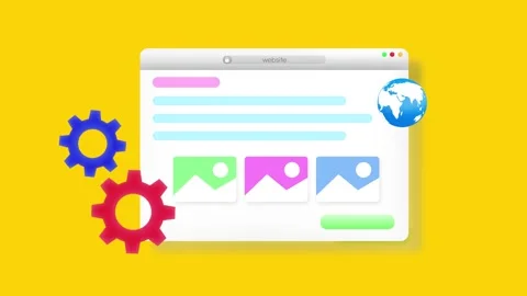 Web page building concept infographic design 4k animation with soft colors Vídeos de archivo 292467672