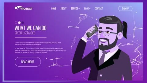 Web Page . Business Interface. Responsive Ux Design. Cartoon Character Stock Illustration
