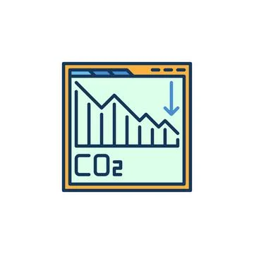 Web Page with CO2 Graph vector concept colored icon Illustrazione stock