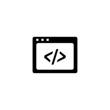 Web Page Code Icon In Flat Style Vector For Apps, UI, Websites. Black Icon Stock-Illustration