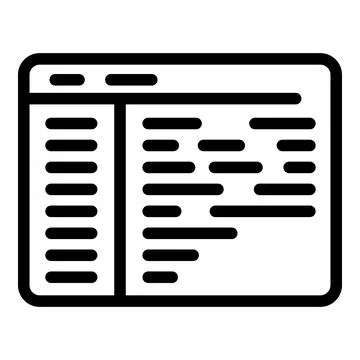 Web page code icon outline vector. Cms development Stock-Illustration
