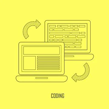 Web page coding and programming Stock-Illustration
