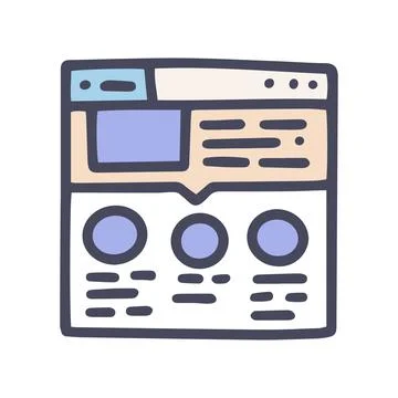 Web page color vector doodle simple icon Stock Illustration