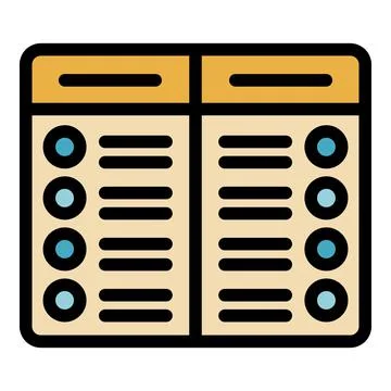 Web page comparison icon color outline vector イラスト素材