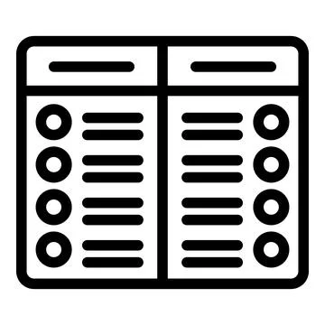 Web page comparison icon, outline style Illustrazione stock