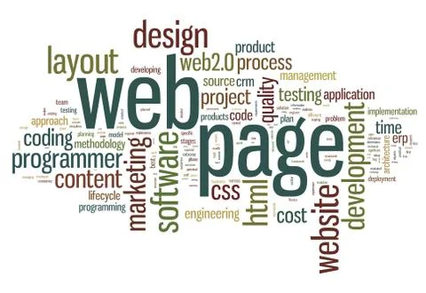 Web page concept in word tag cloud Stock Illustration