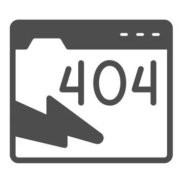 Web page with connection error solid icon, pcrepair concept, error connection イラスト素材