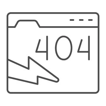 Web page with connection error thin line icon, pcrepair concept, error Stock Illustration