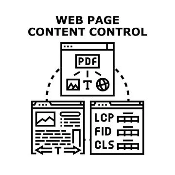 Web page content audit and performance optimization Stock Illustration