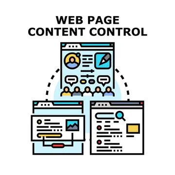 Web page content controlling publishing and optimization Stockillustratie
