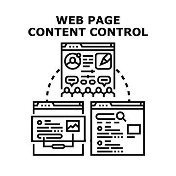 Web page content controlling publishing and optimization Stock Illustration