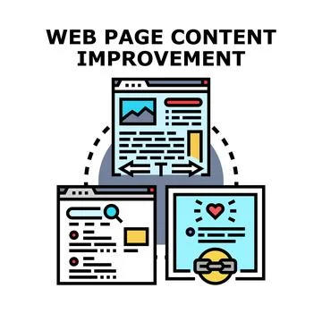 Web page content improvement process for digital marketing イラスト素材