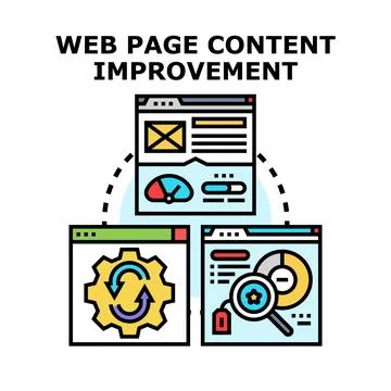 Web page content improvement vector concept illustration イラスト素材