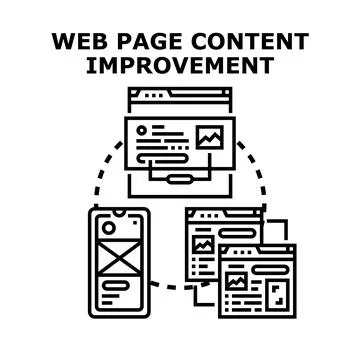 Web page content improving for digital marketing strategy Stock Illustration