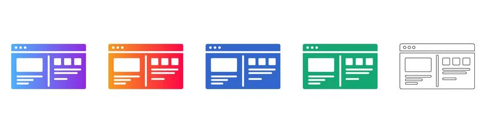 Web Page Content Layout Icon Set Stock-Illustration
