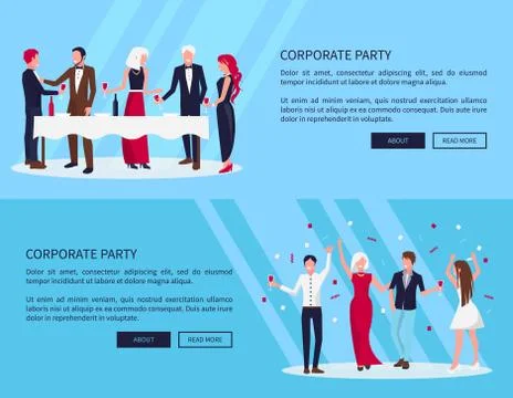 Web Page Corporate Party on Vector Illustration Stock Illustration