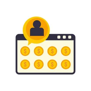 Web page crowdfunding icon flat isolated Illustrazione stock