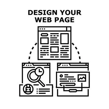 Web page design development process concept illustration Illustration