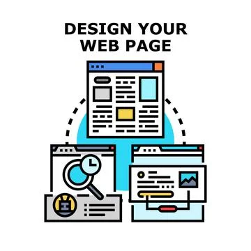 Web page design development process concept illustration Illustrazione stock