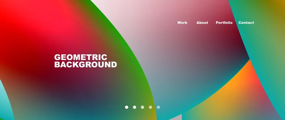 Web page design with geometric elements - circle and wave. Techno art concept Illustrazione stock