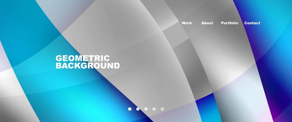 Web page design with geometric elements - circle and wave. Techno art concept Stock Illustration