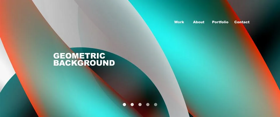 Web page design with geometric elements - circle and wave. Techno art concept Stockillustratie