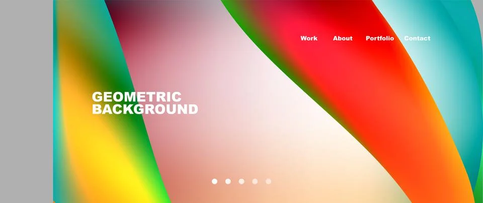 Web page design with geometric elements - circle and wave. Techno art concept Stock Illustration