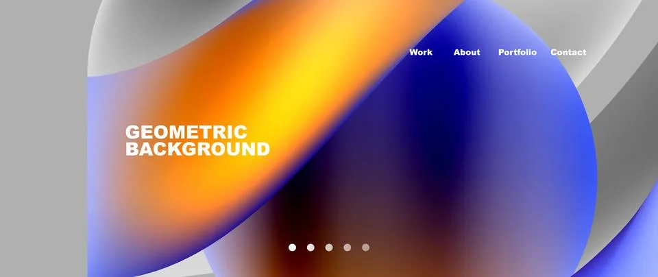 Web page design with geometric elements - circle and wave. Techno art concept Stock Illustration