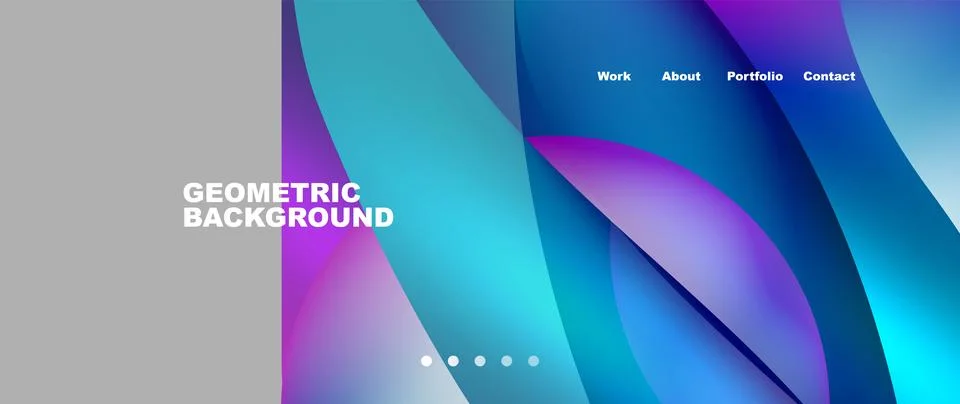 Web page design with geometric elements - circle and wave. Techno art concept 스톡 일러스트
