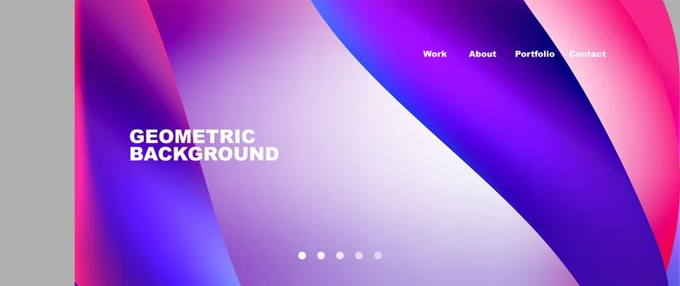 Web page design with geometric elements - circle and wave. Techno art concept Illustrazione stock