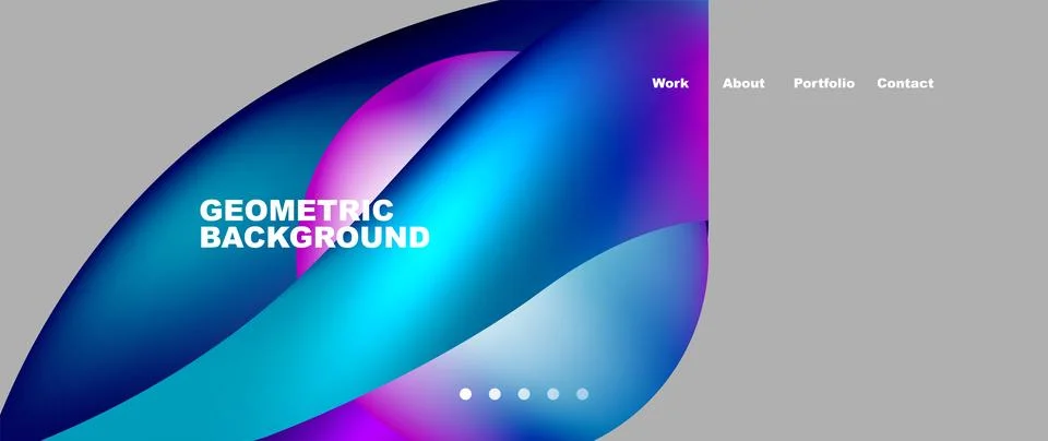 Web page design with geometric elements - circle and wave. Techno art concept 스톡 일러스트