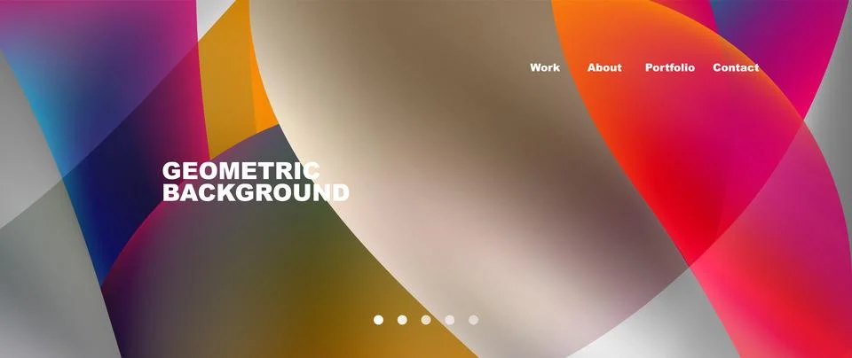Web page design with geometric elements - circle and wave. Techno art concept Illustrazione stock