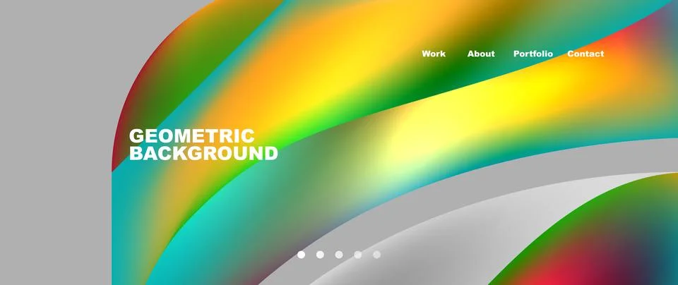 Web page design with geometric elements - circle and wave. Techno art concept Stock Illustration