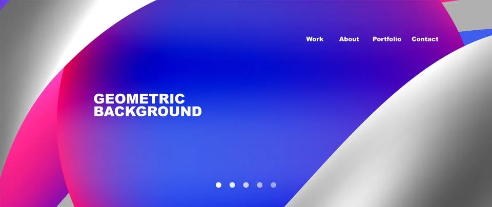 Web page design with geometric elements - circle and wave. Techno art concept Stock Illustration