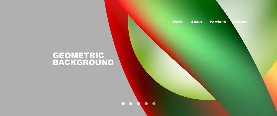 Web page design with geometric elements - circle and wave. Techno art concept Illustrazione stock