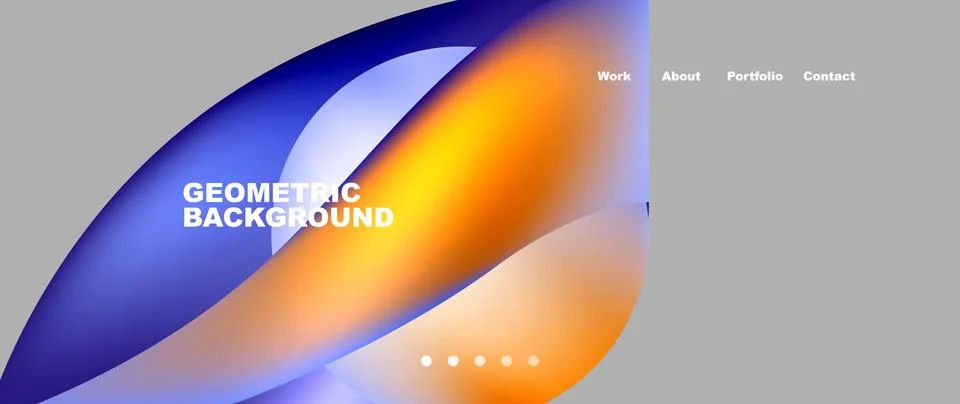 Web page design with geometric elements - circle and wave. Techno art concept 스톡 일러스트