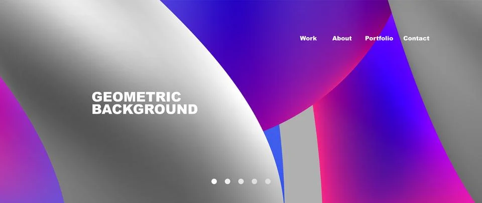 Web page design with geometric elements - circle and wave. Techno art concept Stock Illustration