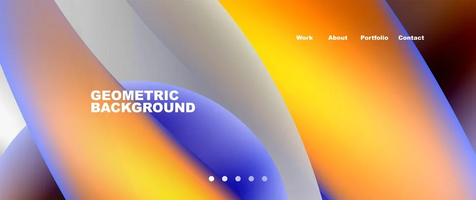 Web page design with geometric elements - circle and wave. Techno art concept Stock Illustration