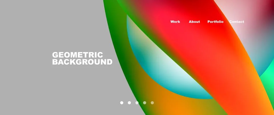 Web page design with geometric elements - circle and wave. Techno art concept Stock Illustration