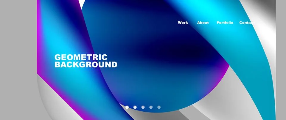 Web page design with geometric elements - circle and wave. Techno art concept Stock Illustration
