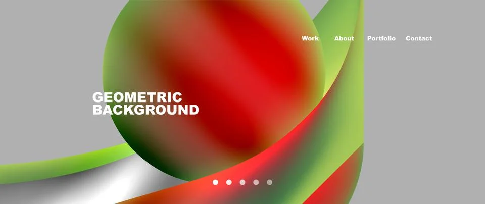 Web page design with geometric elements - circle and wave. Techno art concept Stockillustratie