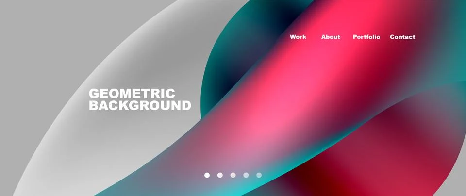 Web page design with geometric elements - circle and wave. Techno art concept 스톡 일러스트