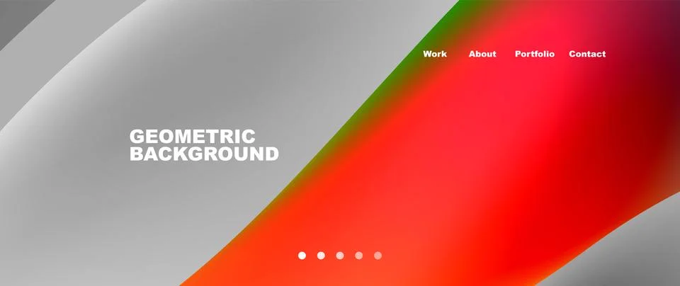 Web page design with geometric elements - circle and wave. Techno art concept Illustrazione stock